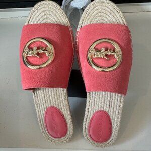 New Coach Corey Suede Espadrille Confetti Pink Size 9B